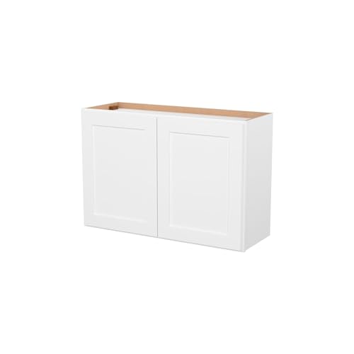 Image of Furinno Shaker Wall Kitchen Cabinet 2-Doors, Ready to Assemble, 12 D x 36 W x 24 H, White
