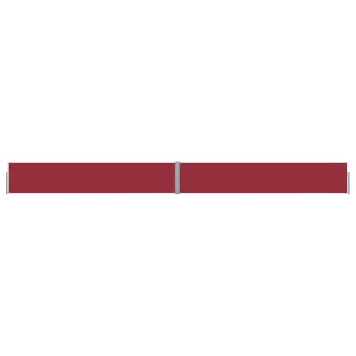 Store latéral extensible rouge pour bloquer le vis-à-vis et le vent sur la terrasse