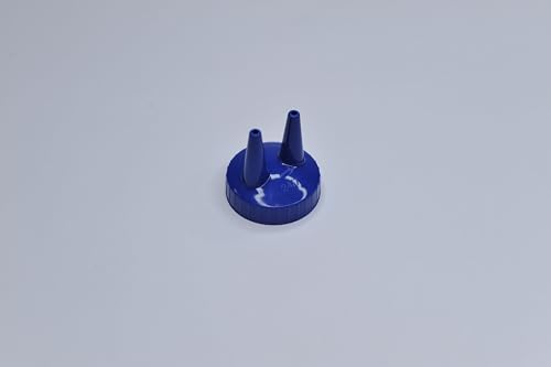 Twenty Four 7, Double Tip Blue Plastic Bottle Cap for 12 oz Squeeze Bottle, Squeeze Bottle not included