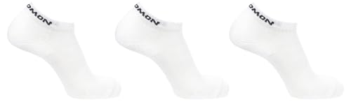 SALOMON Flow Low 3-pack Calcetines Trail Running Senderismo MTB, Unisexo, No se mueve, Comodidad protectora, Amortiguación, Blanco/Negro, 7 ½ - 10