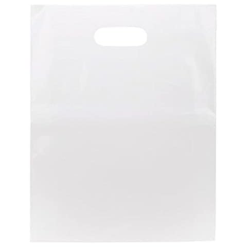 ClearBags 100 Frost Handle Bags 9x12, Extra Thick 2.25 Mil Retail Plastic Shopping Merchandise Gift Bags Tear Resistant Strong Durable Anti Stretch For Small Business LDPE Die Cut, 100% Recyclable Cover