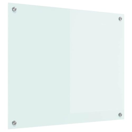 vidaXL Protection de Cuisine Blanc 70 x 60 cm Verre trempé, Design Moderne, Plan de Travail Durable : Dosseret en Verre résistant à la Chaleur, pour Une...