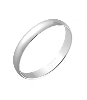 Alliance Or Blanc 9 carats ARGYOR Soie bague de mariage fine 3mm