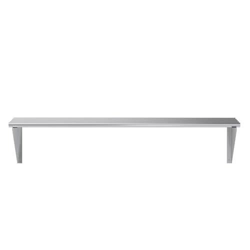 Image of AmGood 14 in. x 48 in. NSF Stainless Steel Tubular Wall Shelf | Heavy-Duty Metal Shelving for Appliances & Equipment | Ideal for Kitchen, Restaurant, Garage, Laundry, Utility Room