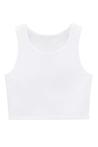 Image of Lilax Girls' Double Lined Sleeveless Basic Crop Tank Top