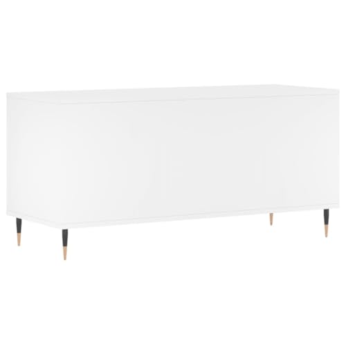 Support console audio vidéo stable en bois blanc et pieds robustes - 6