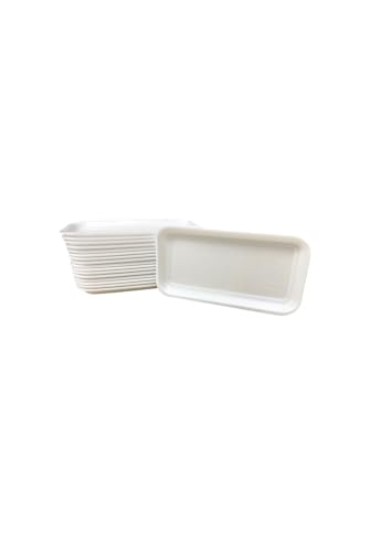 bark and Lindy Crafts Foam Trays White Foam Meat Tray Paint and Ink Mixing Trays Food Tray Printmaking Trays for DIY Craft 8 1/4 x 4 1/2 (10)