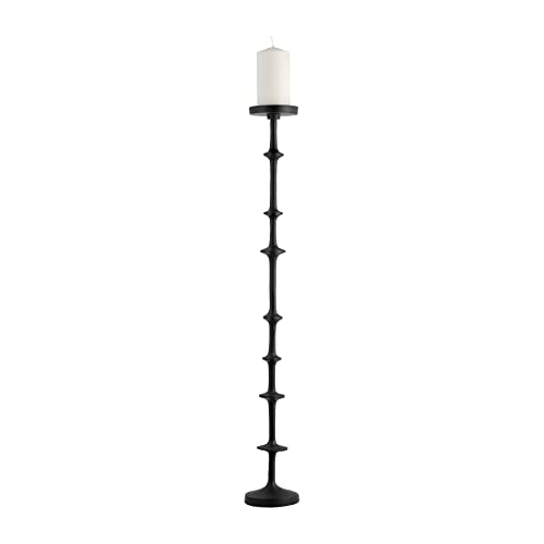 Sagebrook Home Black Metal Pillar Candle Holder Tall Decorative Taper Holder for Home, Office & Living Room Modern Rustic Design - 36 Inches