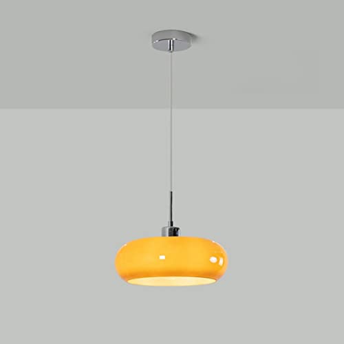 Lustre vintage chrome et verre orange pour votre îlot de cuisine