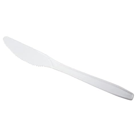 Pack of 80 Reusable White Plastic Knives Cover