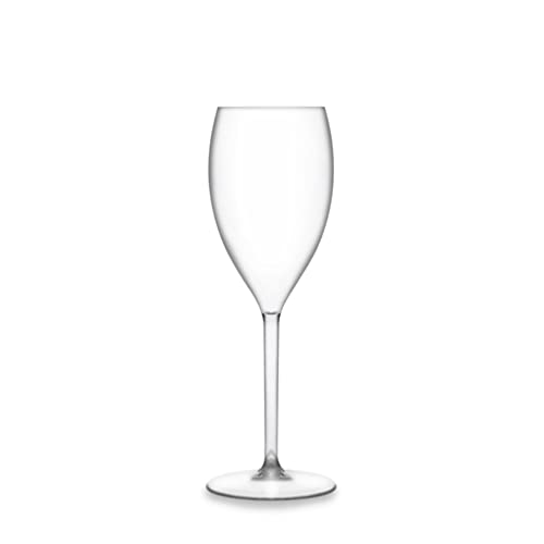 RucBicchieri Set 6 Vasos "FLUTE OPERA BLOWN" 26 Cl. IRROMPIBLES, TRANSPARENTES,de Tritan® (Plástico Rígido), BPA-Free, Reutilizables y Lavables en Lavavajillas, Efecto Vidrio Cover