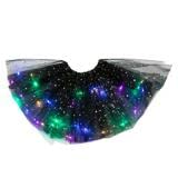 Kleine Mädchen LED beleuchteter Tutu Rock Neon Bunt Leuchtend Party Tanzkleid Magic Light Princess LED Tanzrock Cute Girl Princess Fancy Fluffy Dancewear Ballett Tanz Kostüm (Schwarz)