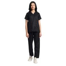 Women Evo Scrub MedicalScrubs Stretchable Female V Neck t-Shirt with Straight Pant Set-image-43