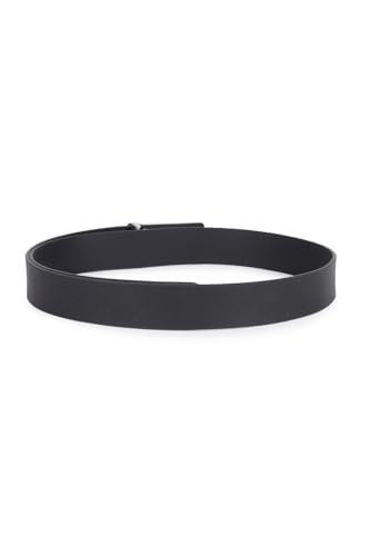 Image of Louis Philippe Men's 100% Italian Leather Shiny Nickel Buckle Formal Profile Belt