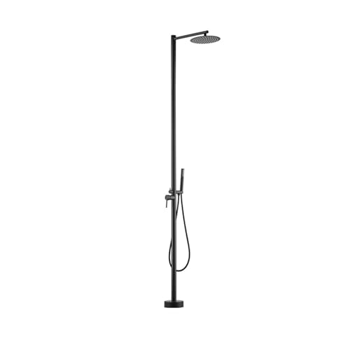Dexinhdh Ducha Exterior De Latón, Kit De Ducha Exterior Independiente con Manguera De PVC Antienredos, Diseño con Pomo De Dos Posiciones, Ideal para Jardín, Piscina, Playa