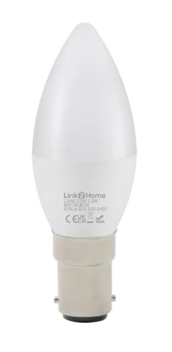 Link2Home B15/40W Equivalent WiFi LED Lamp, Smart Light Bulb with RGB Multicolour Settings, Dimmable – Compatible with Alexa and Google Voice Control