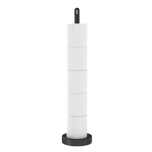 Toilet Paper Holder Stand, Free Standing Tissue Paper Roll Storage Holder with Reserve for Bathroom...