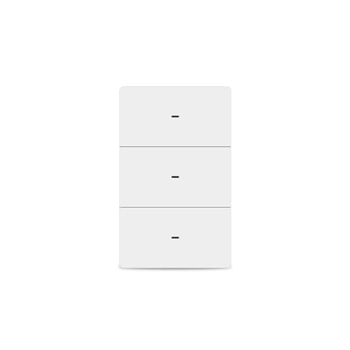 LOUYSGEN Smart Light Switch Need Neutral Wire APP Control White 3 Button
