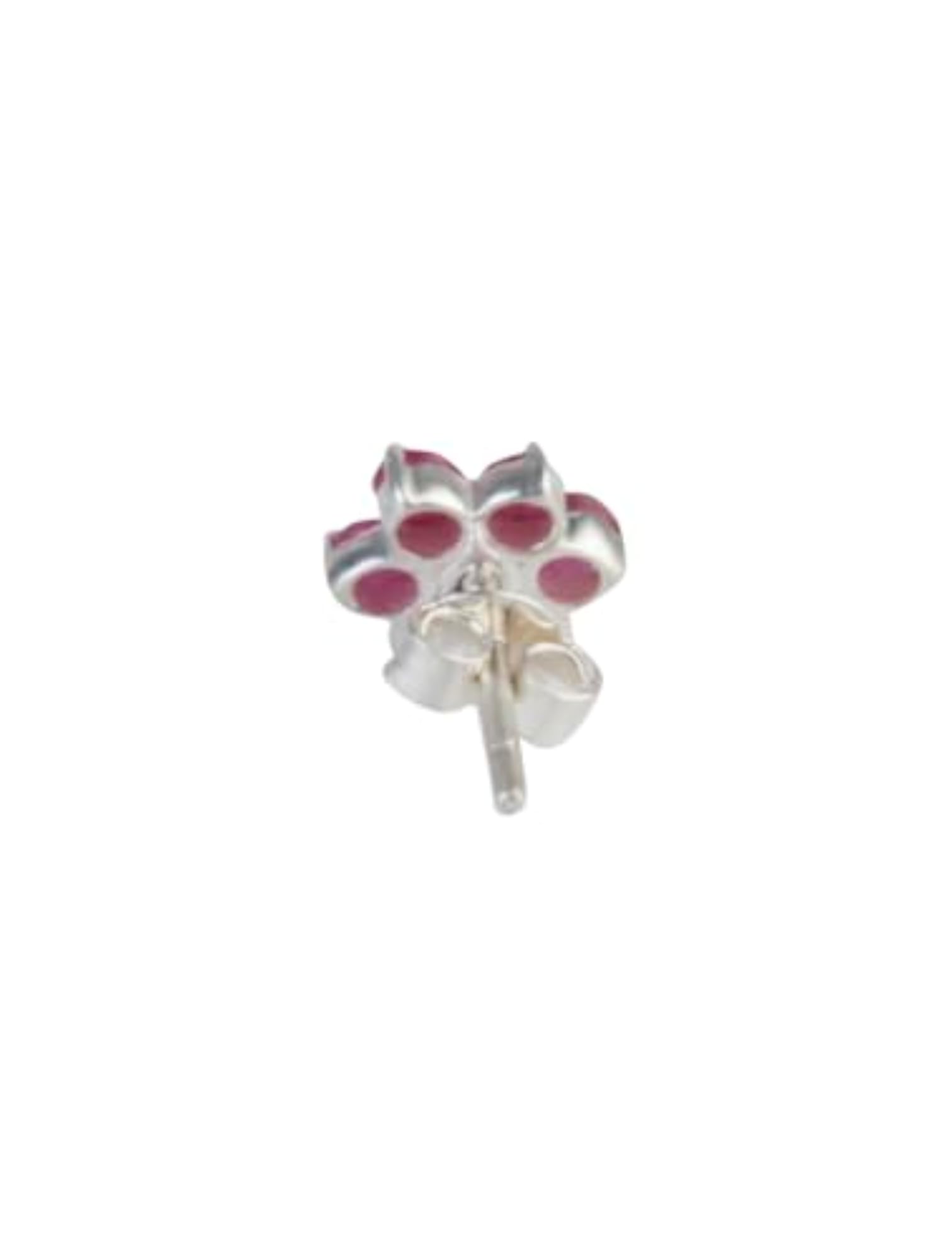 Sterling Silver Ruby Stud Earring Pink for Anniversary