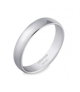 Alliance mariage or blanc ALCEO bague confortable 4 mm qui ne jaunit pas