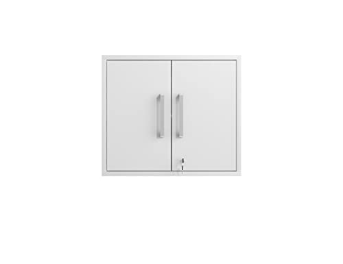 Image of Manhattan Comfort Eiffel Garage Cabinets and Storage System, Set of 4, White