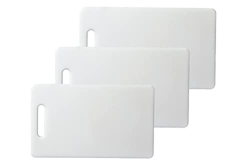 Rohi White Chopping Board - Plastic Cutting Baord with Hanging Hole 3 Piece Set