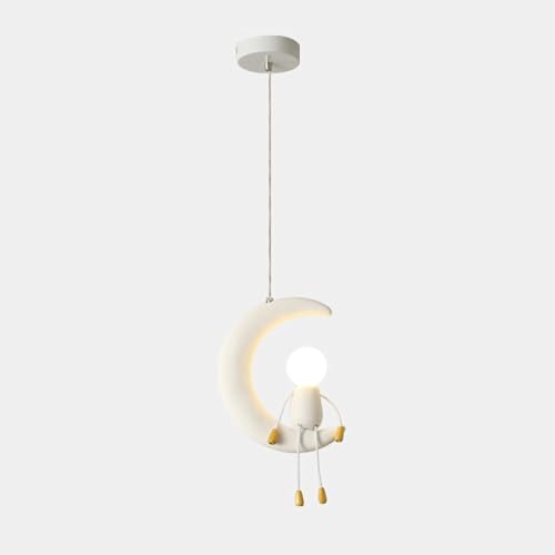 Suspension luminaire dessin animé lune plafonnier enfants base C