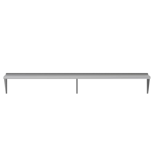 Image of AmGood 18 in. x 96 in. Stainless Steel Wall Shelf | NSF | Metal Shelving | Garage, Laundry, Storage, Utility Room | Restaurant, Commercial Kitchen