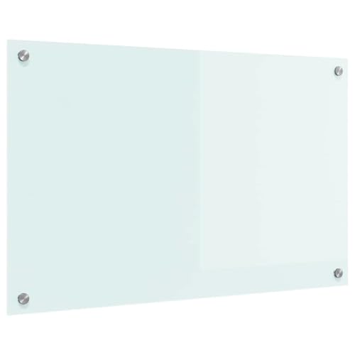 vidaXL Protection de Cuisine Blanc 80 x 50 cm Verre trempé, Design Moderne, Plan de Travail Durable : Dosseret en Verre résistant à la Chaleur, pour Une...