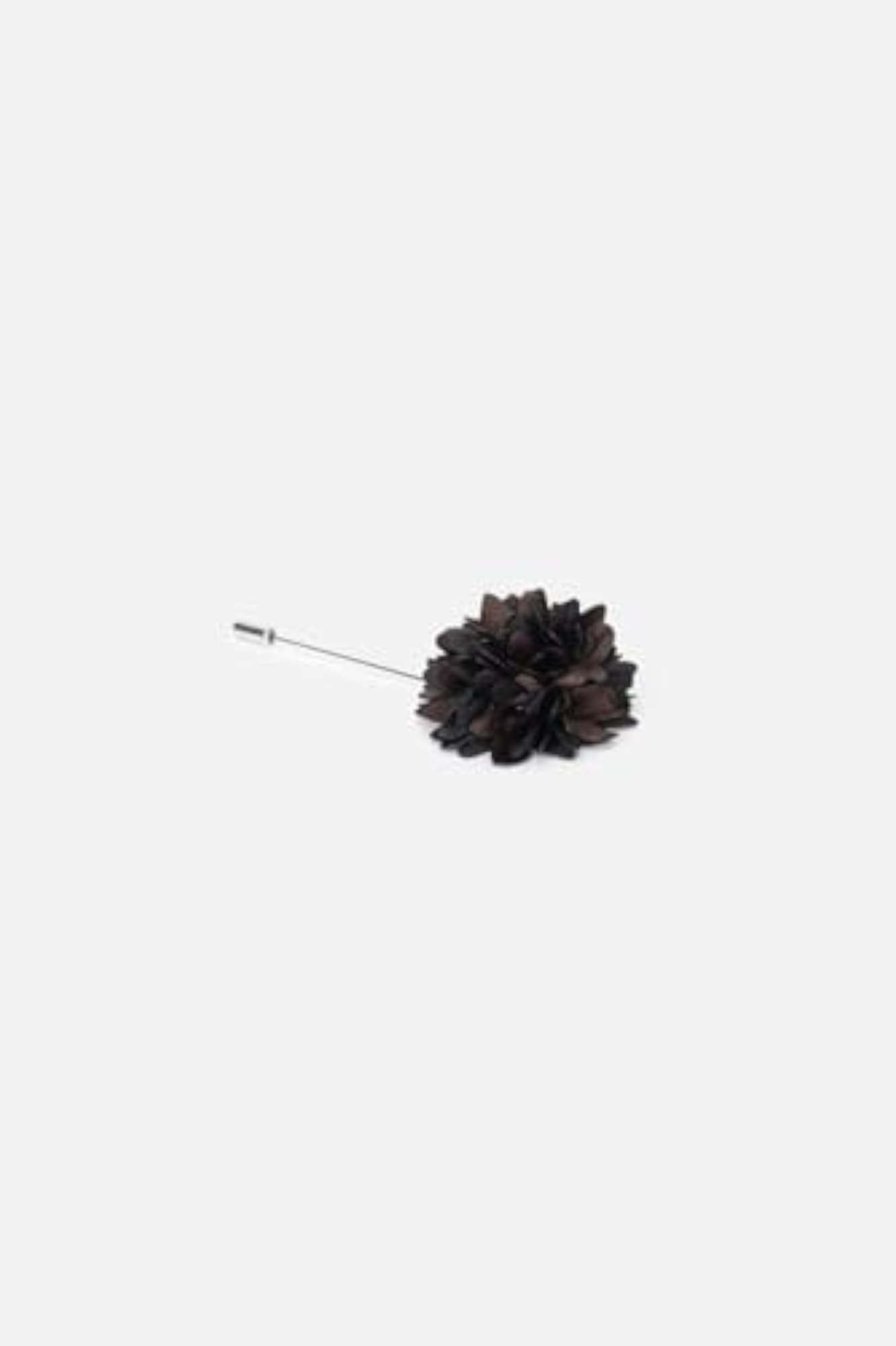 Men's Brown Party Tie Pocket Square and Lapel Pin