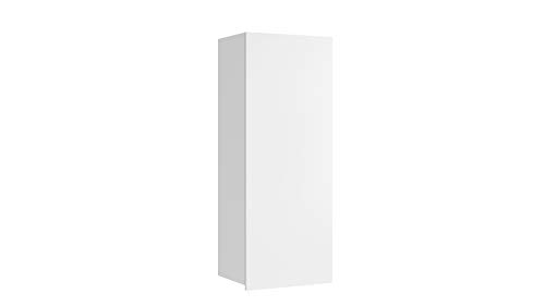 Domtech - Armario moderno para salón, armario vertical, color blanco brillante, armario de pared para colgar, moderno armario para salón o TV