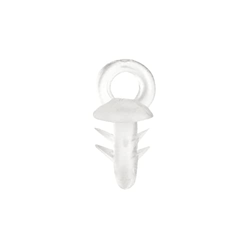 Ideen mit Herz Aufhänger | Ösen | aus Kunststoff | Ø 6mm | 1,6cm lang | weiß-transparent | 100 Stück | ideal zum Aufhängen von Kugeln und Eiern