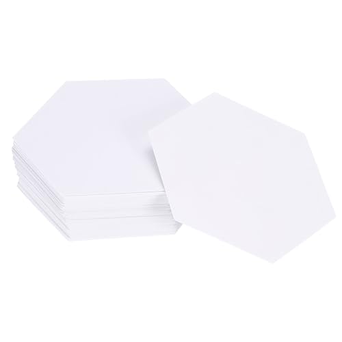 sourcing map Sechseckiges Papier zum Quilten, 100 Stück, 3,2 cm, englische Papiervorlage, Grundstücke, Patchwork-Zubehör für Quilten, Nähen, Basteln