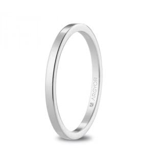 Alliance Mariage ARGYOR Belen Or Blanc 18 carats bague de mariage fine 62