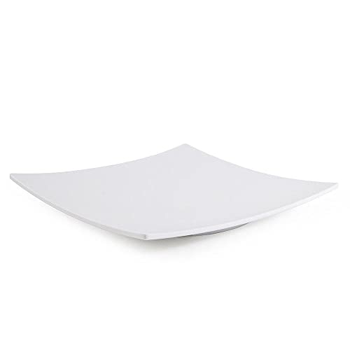 Prato Quadrado Curvado Gourmet Mix Branco 31Cm