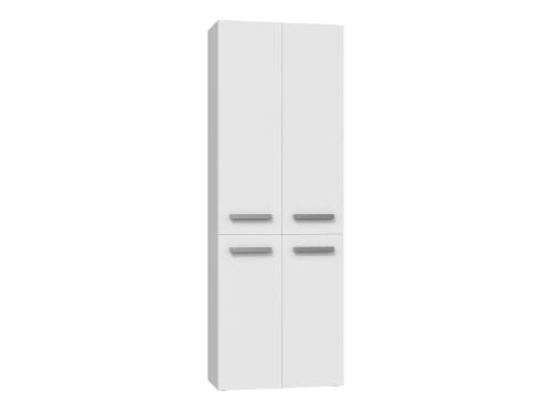 Mueble de baño Nel blanco para baños pequeños con puerta larga y cesta 2