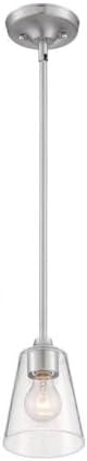 NUVO 60/7180 Bransel 1-Light Mini Pendant Fixture, Brushed Nickel