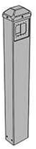 LCN 8310-866-DKBRZ Post Bollard Accommodates Bollard Actuator 42" x 4" x 6"