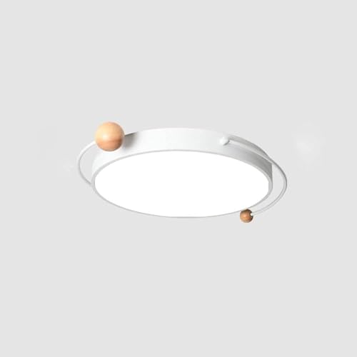 Plafonnier LED variable 3 couleurs au design scandinave blanc avec cercle vert 36W