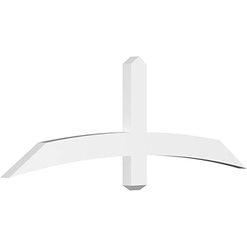 Ekena Millwork GBP060X20X0204BEL00 Bellingham Architectural Grade PVC Gable Brackets 60"W x 20"H x 2"D x 4"F, 8/12 Pitch