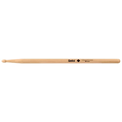 Sela Professional Maple 5B Drumsticks - ideal für sanften Rock - Schlagzeug-Sticks für Fortgeschrittene - 1 Paar Wooden-Sticks - Schlagzeug-Zubehör aus Ahornholz - ovale Kopf-Form