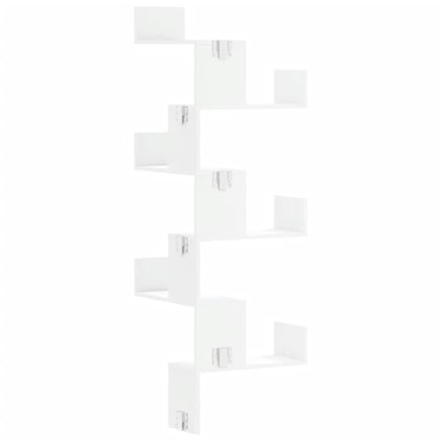 Estante esquinero de pared blanco de madera de ingeniería para almacenamiento vertical 8