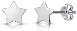 Amberta Women 925 Sterling Silver Celestial Stud Earrings