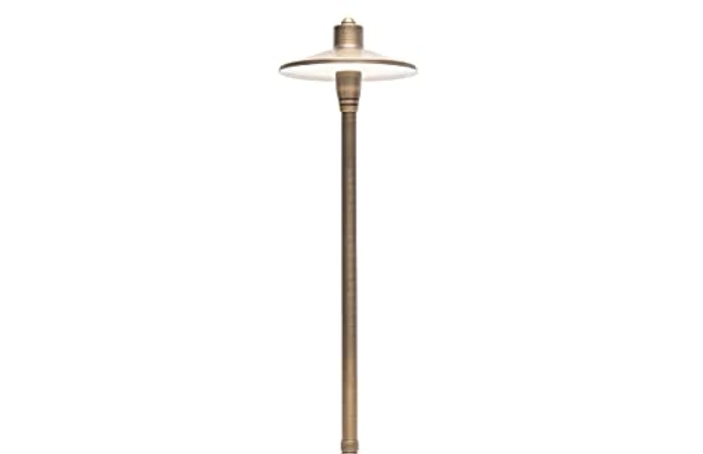 G2 12V Brass Path Light (24 Tall) with 3W 2700K Warm White G4 LED Bulb for Low Voltage Landscape Lighting on Outdoor Pathway, Walkway, Garden, Driveway or Patio