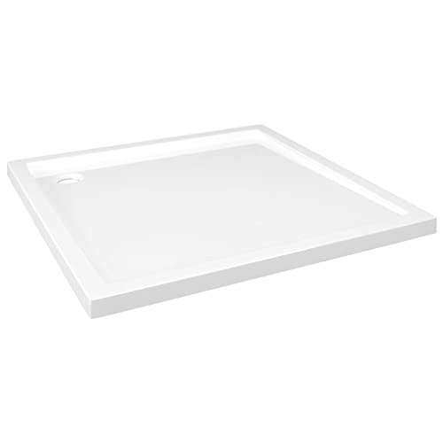 vidaXL Plato de Ducha Cuadrado Placa Receptor Cuarto de Baño Aseo Inodoro Resistente a Arañazos Manchas Antideslizante de ABS Blanco 80x80 cm