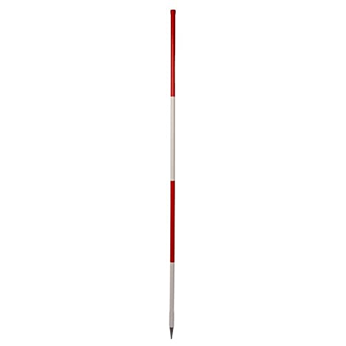 VOLMER VERMESSUNGSGERÄTE- & AKKU-SERVICE - Stahlrohr-Fluchtstäbe - Bau-Qualität - 2.00 m (12 Stück) - Stahlspitze rund - rot/weiß und weiß/rot