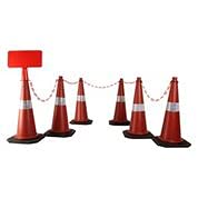 LADWA 750mm Combo of Impact Resistant Road 6 Traffic Safety Cones + 6 mtr chain + 6 Hooks & 1 Sign Plate with Reflective Strips Collar For Road Attention (B091NF6KBV) Amazon Price History, Amazon Price Tracker