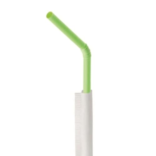 400 pajitas plegables ecológicas de color verde envueltas individualmente 24 cm x 5 mm verdes para fiestas, bodas, cumpleaños, para llevar catering, delivery, bebidas, cócteles, zumos de frutas