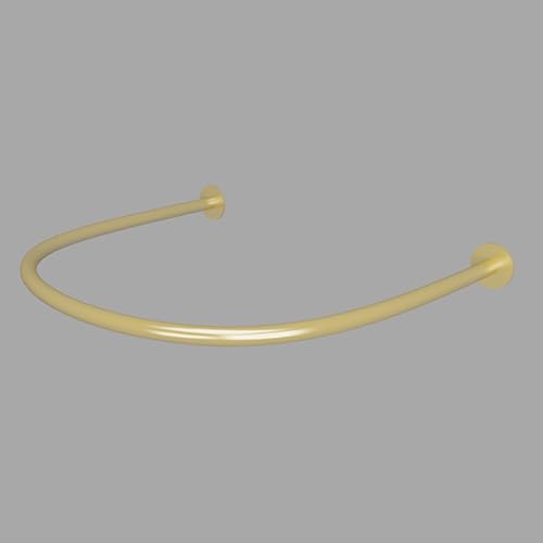 RENLXFI 80 90 100 CM Changing Room Curtain Rail, Commercial Boutique Office Clothing Store Fitting Room with Curtain for Privacy Protection, U-Dressing Room Wall Partition(Gold Rod,90 cm(35.4 in))