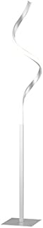 HOMCOM Dimmable Floor Lamp for Living Room, Modern Spiral Standing Lamp with 3 Adjustable Brightness and Square Base, Silver